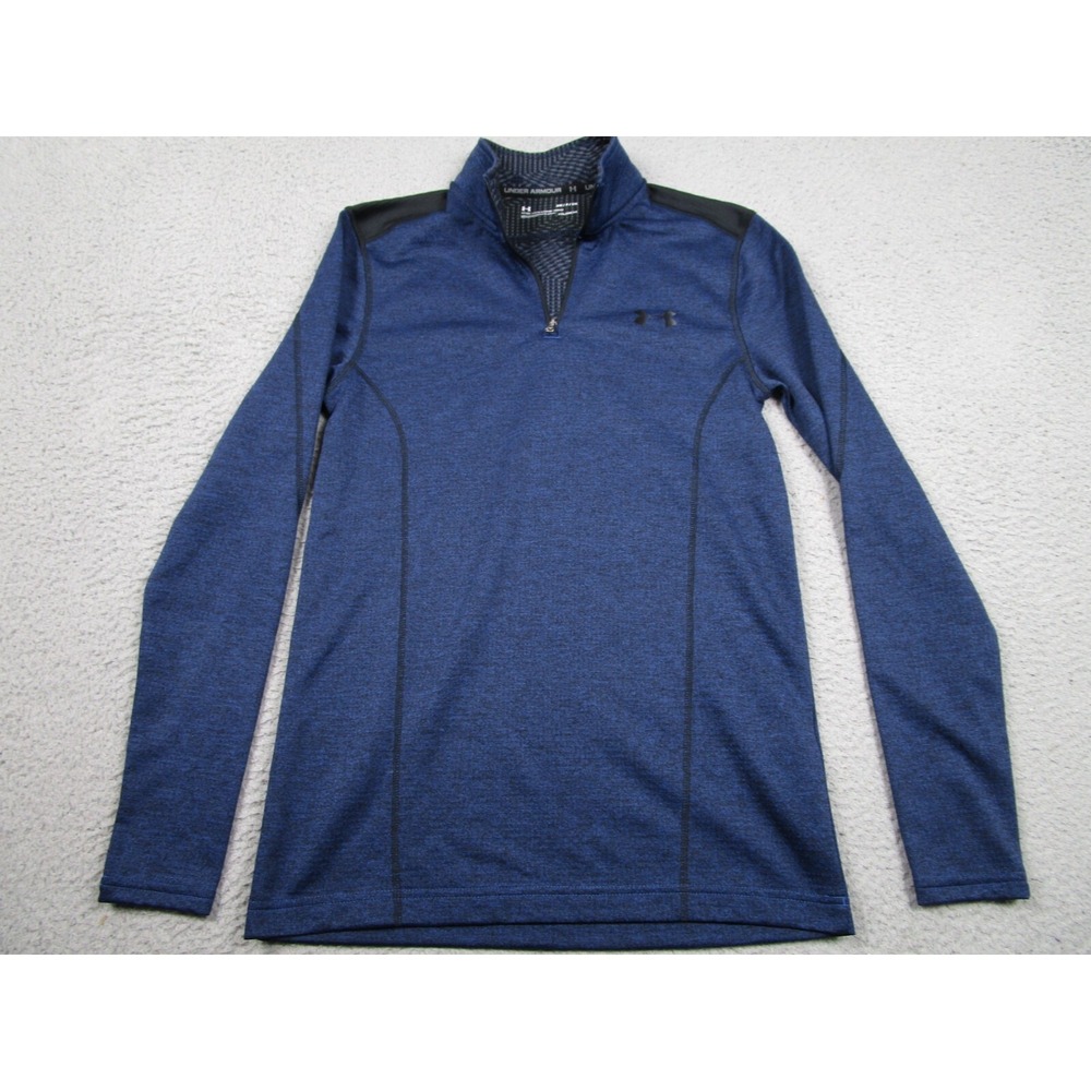 Under Armour Sweater Mens Small Blue Pullover Fitted Activewear 1/4 Zip